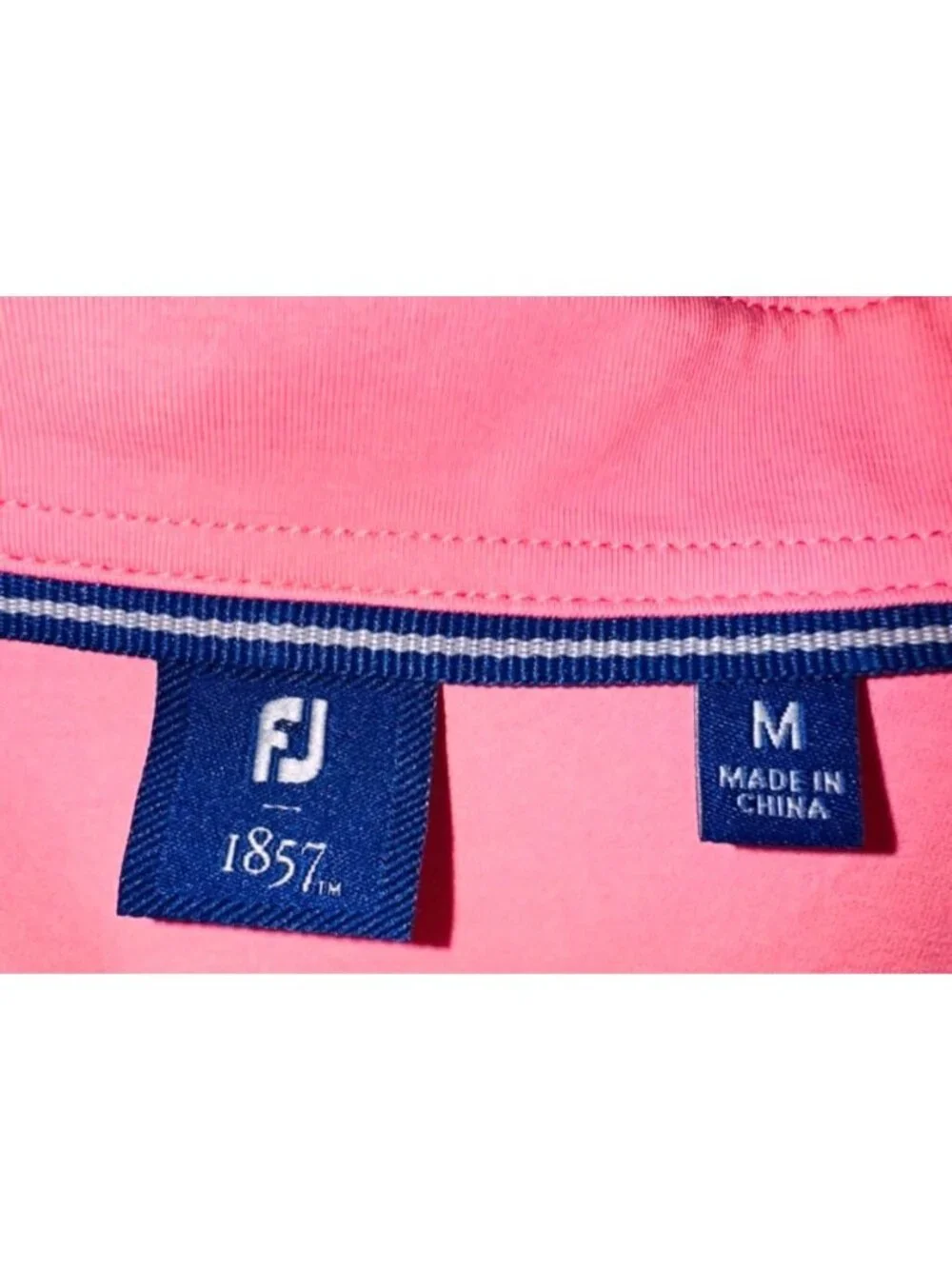 Footjoy Coral Pink Golf Polo Shirt Supima Cotton Stretch Mens M Casual Dri Fit